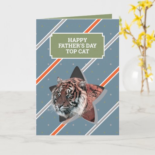 Happy Vaderdag Dad Funny Cool Tiger Card Kaart (Gele Bloem)