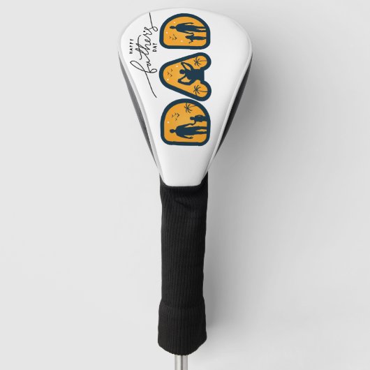 Happy Vaderdag Dad: Grafische Typografie Kunst Golfheadcover (Voorkant)