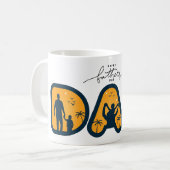 Happy Vaderdag Dad: Grafische Typografie Kunst Koffiemok (Voorkant links)