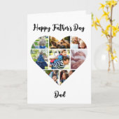 Happy Vaderdag Dad Hartvormige Fotokaart Kaart (Gele Bloem)