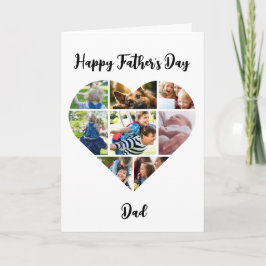 Happy Vaderdag Dad Hartvormige Fotokaart Kaart