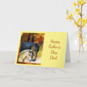 Happy Vaderdag Dad Horse Equestrian Kaart (Gele Bloem)