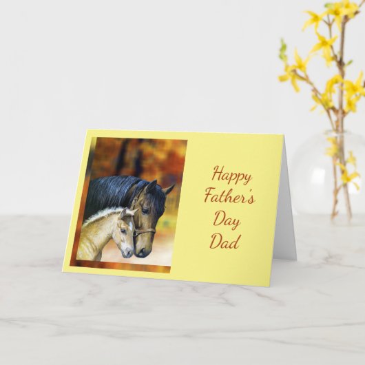 Happy Vaderdag Dad Horse Equestrian Kaart (Gele Bloem)