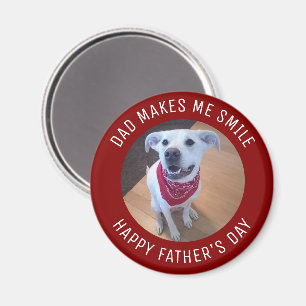 Happy Vaderdag Dad laat me glimlachen Hondenfoto Magneet