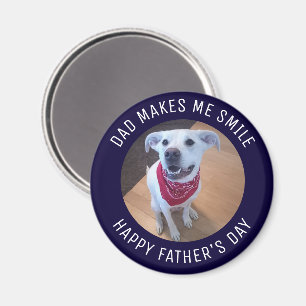 Happy Vaderdag Dad laat me glimlachen Hondenfoto Magneet