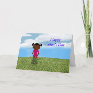 Happy Vaderdag Dad met Afro-Amerikaans meisje Kaart