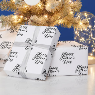 Happy Vaderdag Dad Opa Black Modern Cadeaupapier