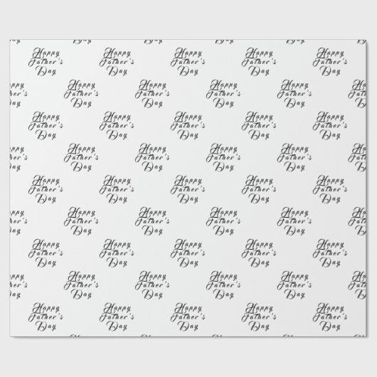 Happy Vaderdag Dad Opa Black Modern Cadeaupapier (Vlak)