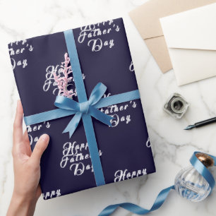 Happy Vaderdag Dad Opa Navy Modern Cadeaupapier