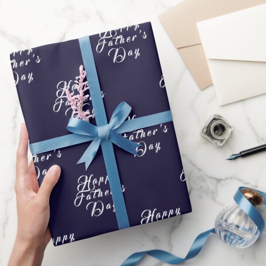 Happy Vaderdag Dad Opa Navy Modern Cadeaupapier (Geschenken)