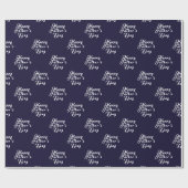 Happy Vaderdag Dad Opa Navy Modern Cadeaupapier (Vlak)