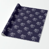 Happy Vaderdag Dad Opa Navy Modern Cadeaupapier (Uitgerold)