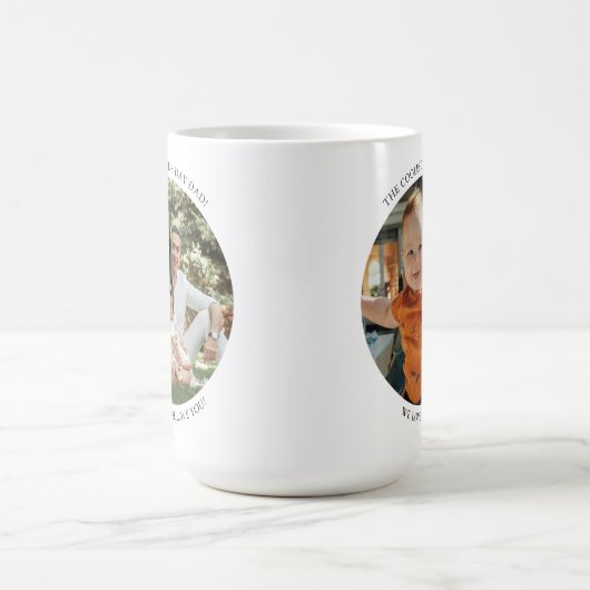 Happy Vaderdag Dad Ronde Foto Eenvoudig Cadeau Koffiemok (Center)