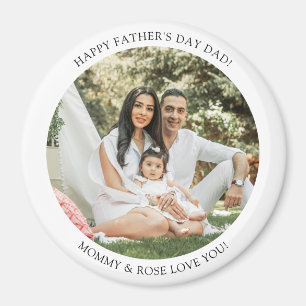 Happy Vaderdag Dad Ronde Foto Eenvoudig Cadeau Magneet