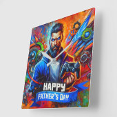 Happy Vaderdag Daddy Gamer | Vierkante Klok (Hoek)
