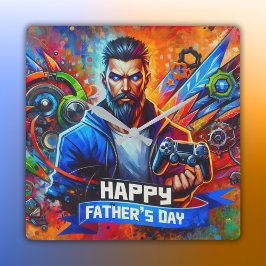 Happy Vaderdag Daddy Gamer | Vierkante Klok