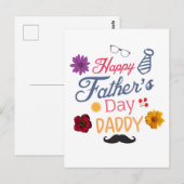 Happy Vaderdag Daddy Mooi Doodle Design Briefkaart (Voorkant / Achterkant)