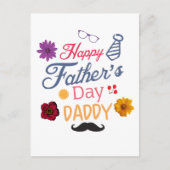 Happy Vaderdag Daddy Mooi Doodle Design Briefkaart (Voorkant)