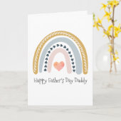Happy Vaderdag Daddy Waterverf Rainbow Hearts Kaart (Gele Bloem)