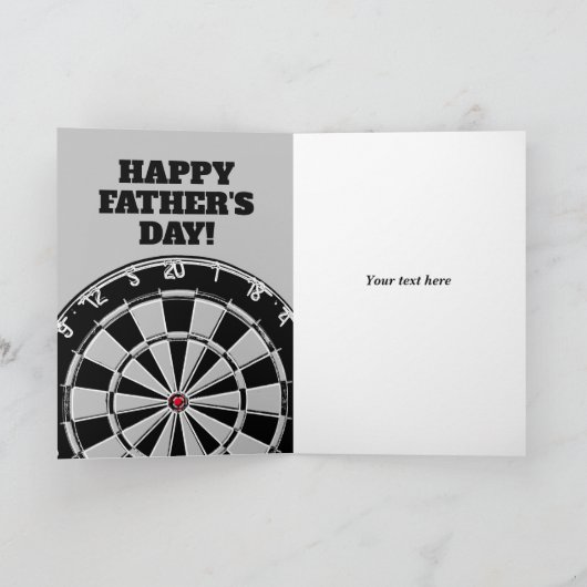 Happy Vaderdag dartboard ontwerpgroet Kaart (Binnen)