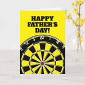 Happy Vaderdag dartboard ontwerpgroet Kaart (Gele Bloem)