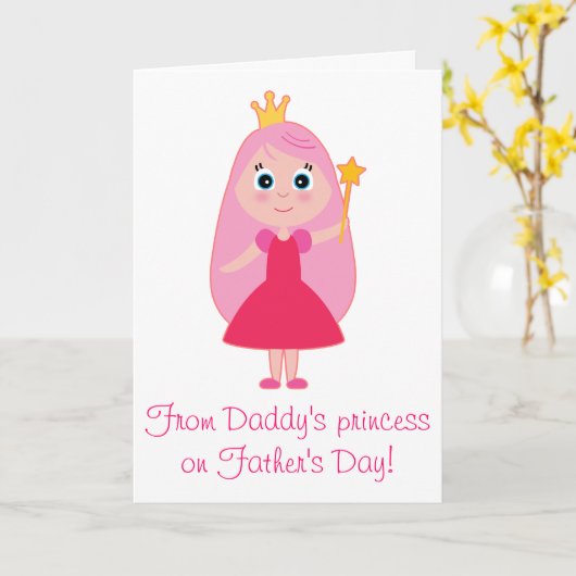 Happy Vaderdag: de prinses van papa Kaart (Gele Bloem)