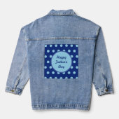 Happy Vaderdag Denim jas (Navy & Soft Blue) Denim Jacket (Achterkant)