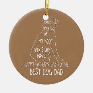 Happy Vaderdag Dog Dad Bedankt voor het opsteken Keramisch Ornament