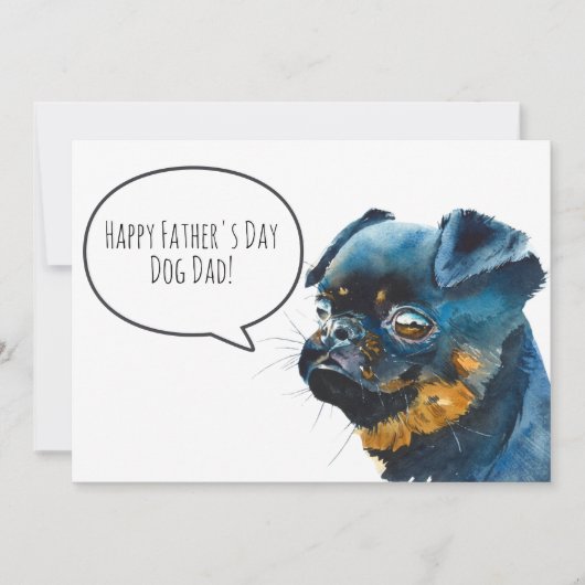 Happy Vaderdag Dog Dad Brussels Griffon Custom Feestdagenkaart (Voorkant)
