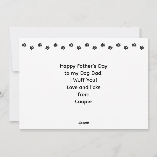 Happy Vaderdag Dog Dad Brussels Griffon Custom Feestdagenkaart (Achterkant)