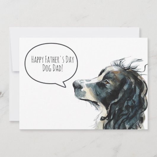 Happy Vaderdag Dog Dad Springer Spaniel Custom Feestdagenkaart (Voorkant)