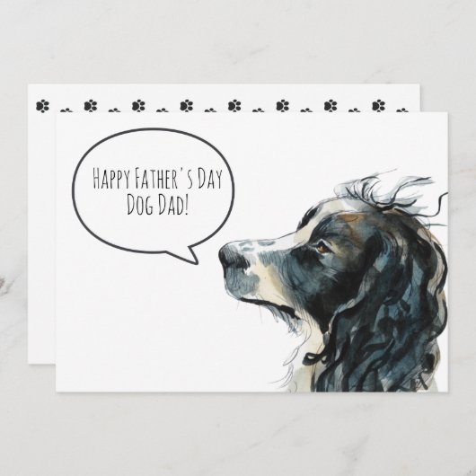 Happy Vaderdag Dog Dad Springer Spaniel Custom Feestdagenkaart (Voorkant / Achterkant)