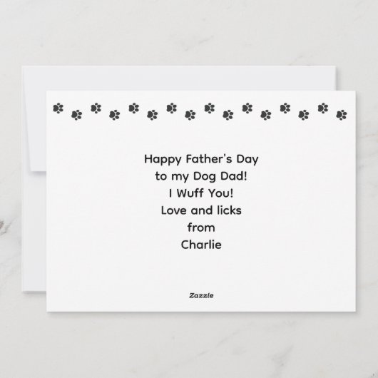 Happy Vaderdag Dog Dad Springer Spaniel Custom Feestdagenkaart (Achterkant)