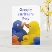 Happy Vaderdag Duck Familie Groep Kaart (Gele Bloem)
