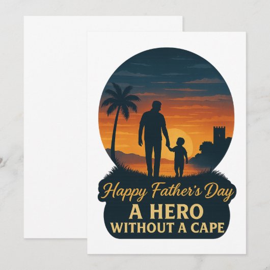 Happy Vaderdag: een held zonder cape Kaart (Voorkant / Achterkant)