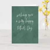 Happy Vaderdag eenvoudig modern groen Kaart (Gele Bloem)