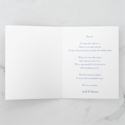 Happy Vaderdag Elegant Custom Photo, Papa love Kaart (Binnen)