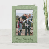 Happy Vaderdag Elegant Green Photo Kaart (Voorkant)