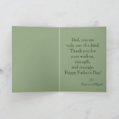Happy Vaderdag Elegant Green Photo Kaart (Binnen)