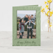 Happy Vaderdag Elegant Green Photo Kaart (Gele Bloem)