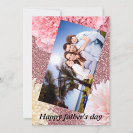 Happy vaderdag Elegant modern glitter floral Feestdagenkaart