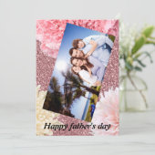 Happy vaderdag Elegant modern glitter floral Feestdagenkaart (Staand voorkant)