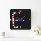 Happy Vaderdag F-Formation Square Wall Clock Vierkante Klok (Huis)