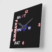 Happy Vaderdag F-Formation Square Wall Clock Vierkante Klok (Hoek)