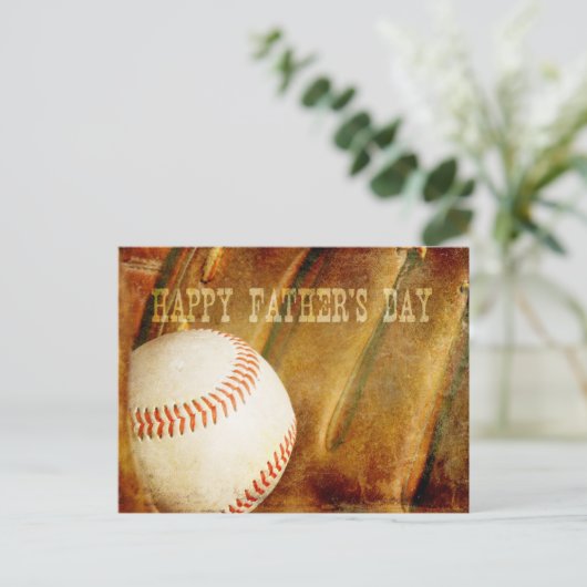 Happy Vaderdag Faded Honkbal Briefkaart (Staand voorkant)