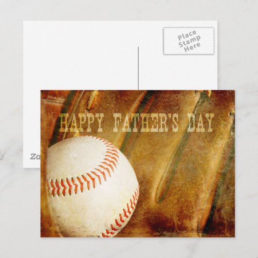 Happy Vaderdag Faded Honkbal Briefkaart (Voorkant / Achterkant)