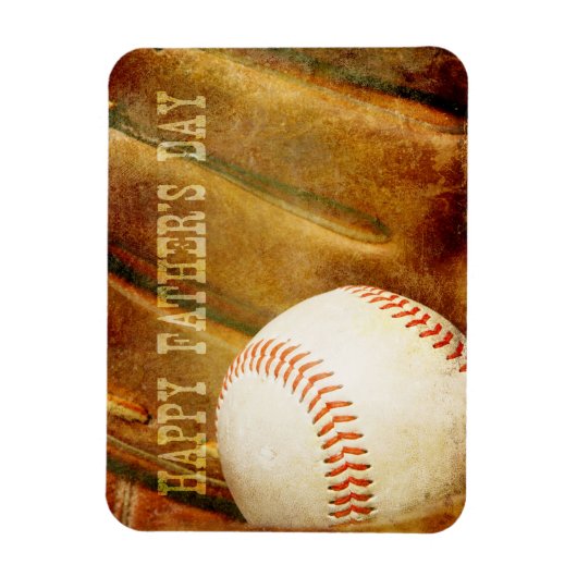 Happy Vaderdag Faded Honkbal Magneet (Verticaal)