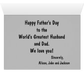 Happy Vaderdag Family Foto Gray (Binenzijde Horizontaal (Onderkant))