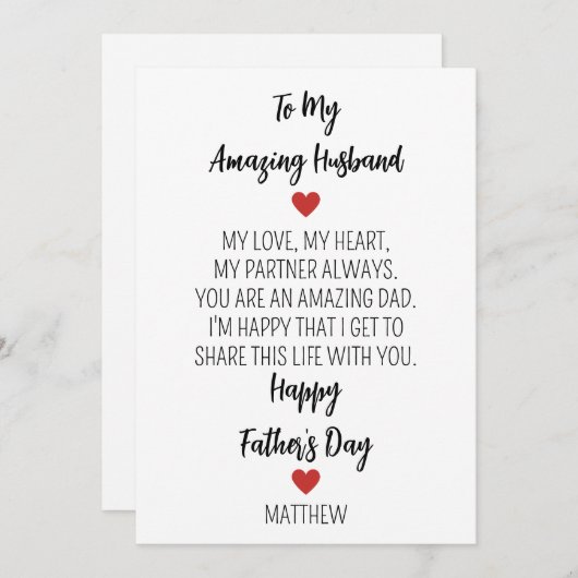 Happy Vaderdag Feestdagenkaart (Voorkant / Achterkant)