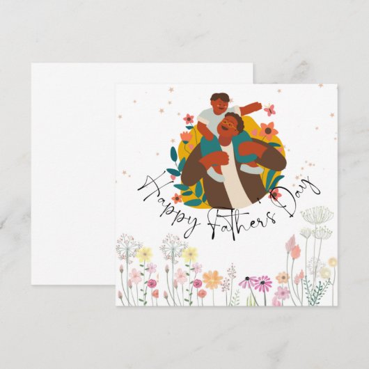 Happy Vaderdag Flat Announcement Kaart (Voorkant / Achterkant)